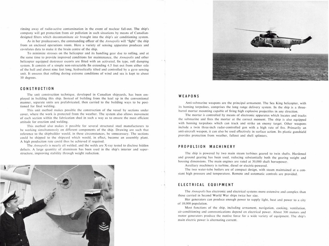 HMCS ANNAPOLIS 265 COMMISSIONING BOOKLET - PAGE 4 & 5
