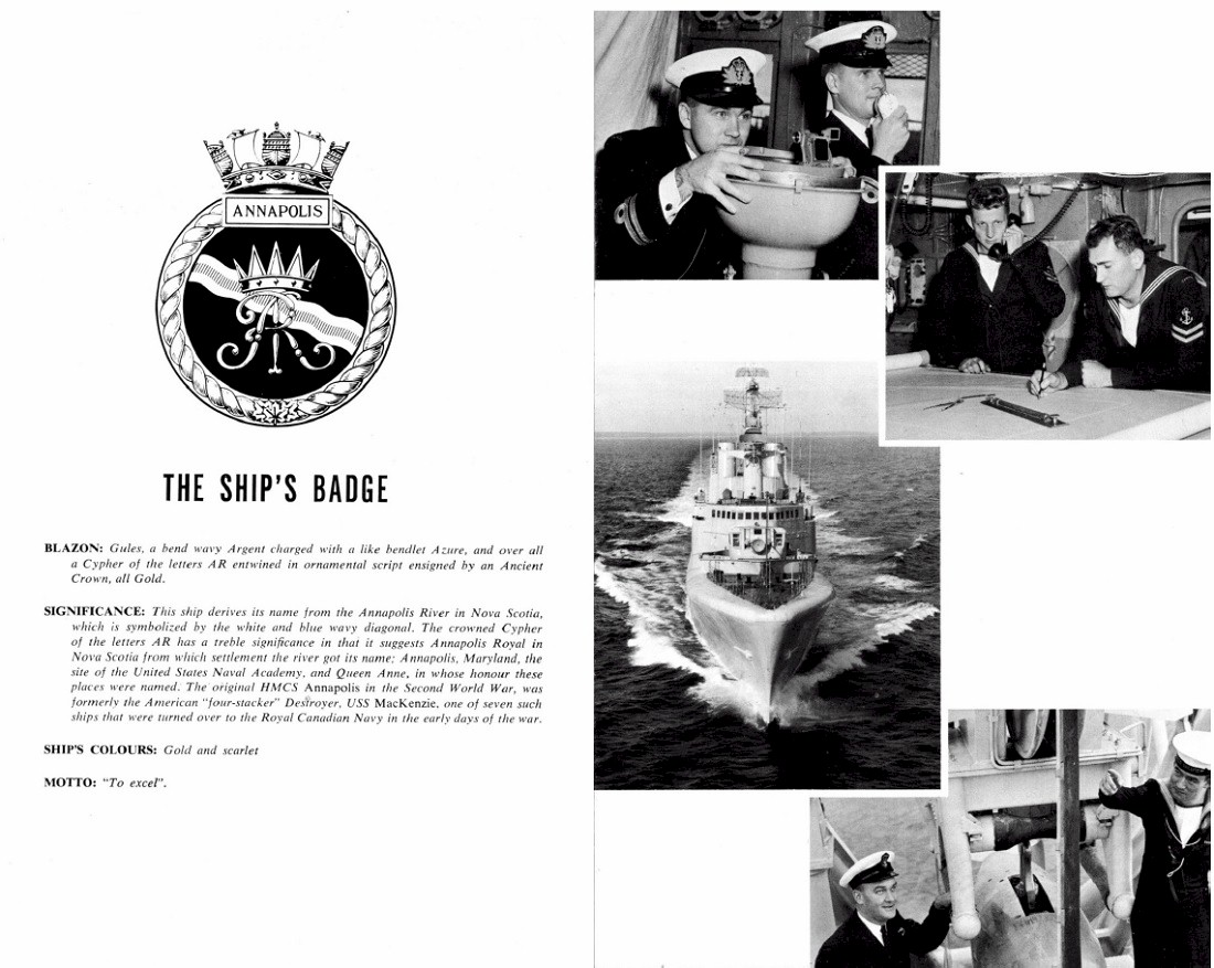HMCS ANNAPOLIS 265 COMMISSIONING BOOKLET - PAGE 11 & 12