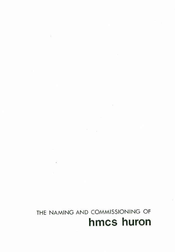 HMCS HURON COMMISSIONING BOOKLET - Page 1
