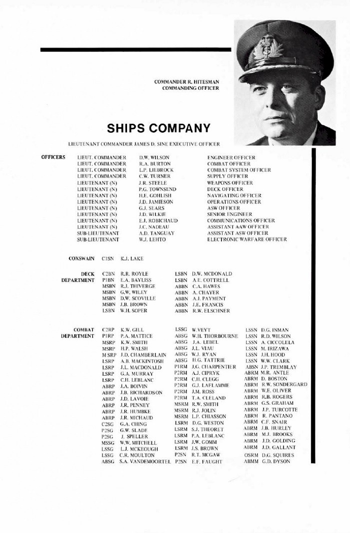 HMCS HURON COMMISSIONING BOOKLET - Page 13