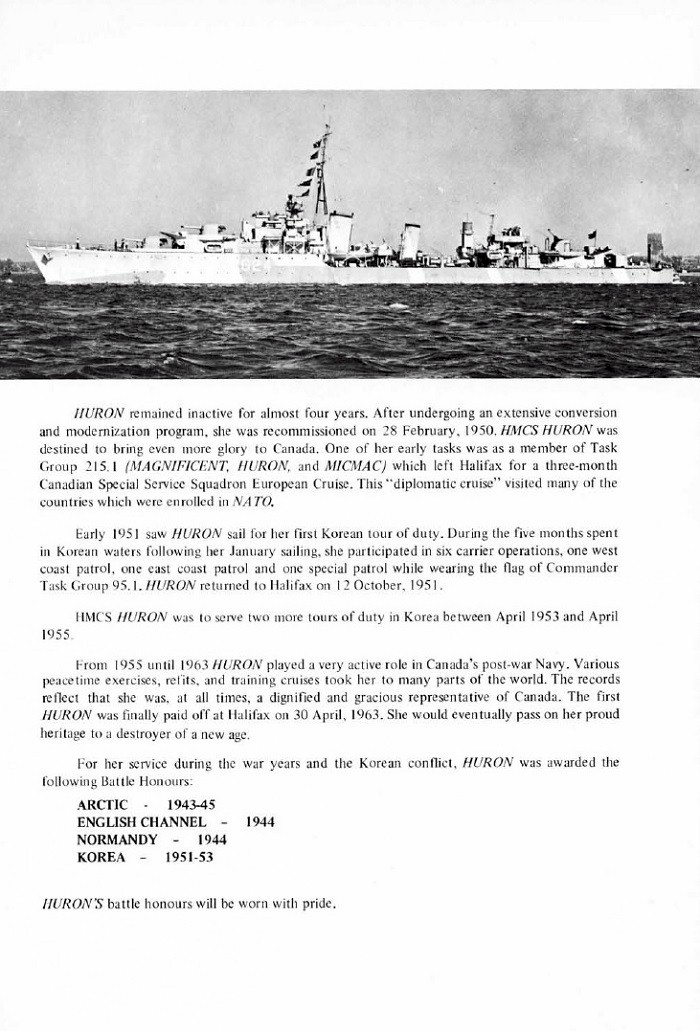 HMCS HURON COMMISSIONING BOOKLET - Page 24