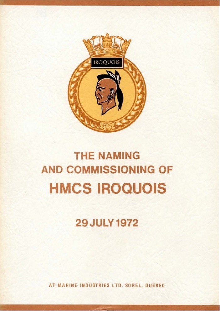 HMCS IROQUOIS 280 COMMISSIONING BOOKLET - COVER