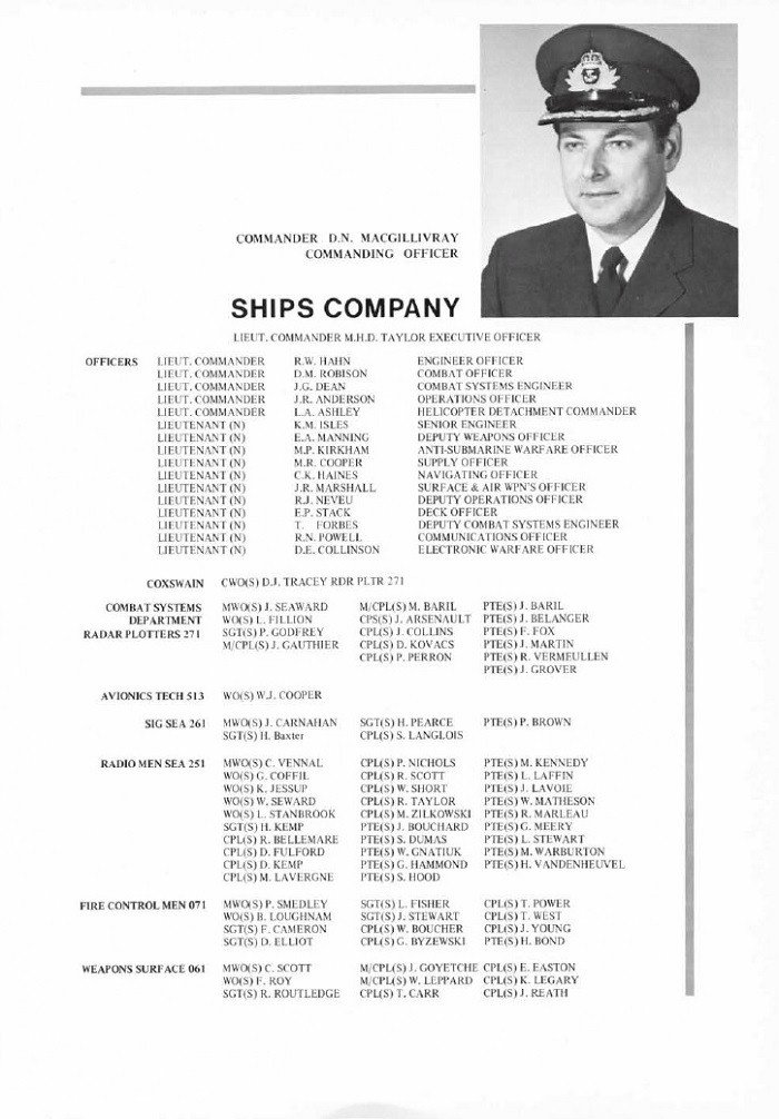 HMCS IROQUOIS 280 COMMISSIONING BOOKLET - PAGE 12