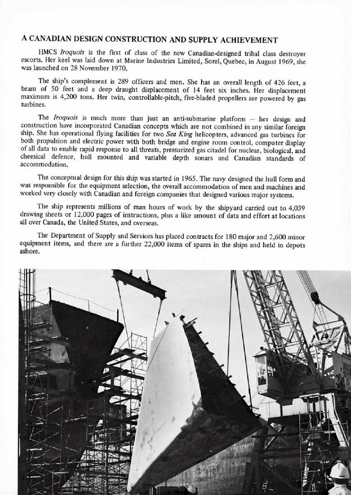HMCS IROQUOIS 280 COMMISSIONING BOOKLET - PAGE 17