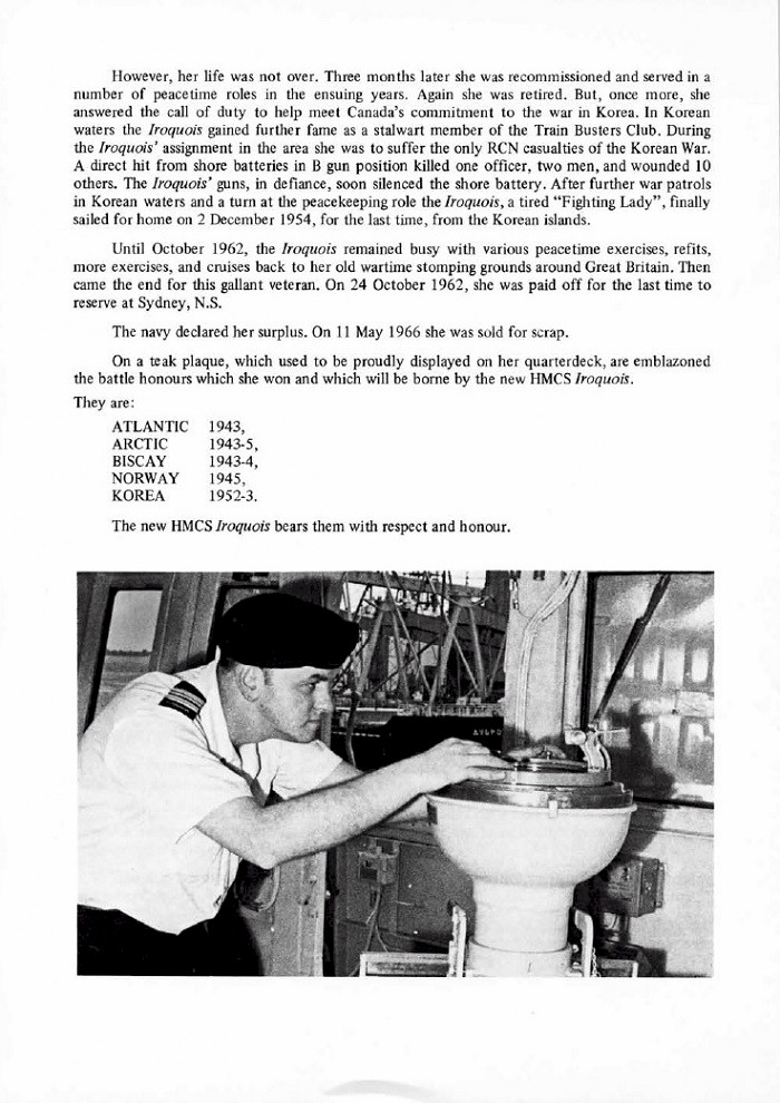 HMCS IROQUOIS 280 COMMISSIONING BOOKLET - PAGE 24