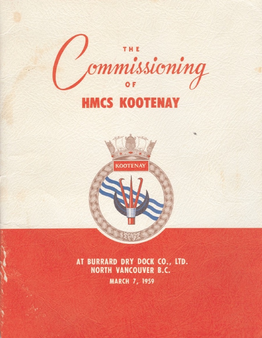 HMCS KOOTENAY 258 - Commissioning Booklet - Cover