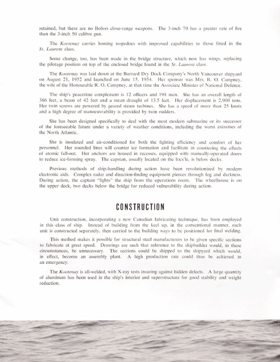 HMCS KOOTENAY 258 - Commissioning Booklet - page 4