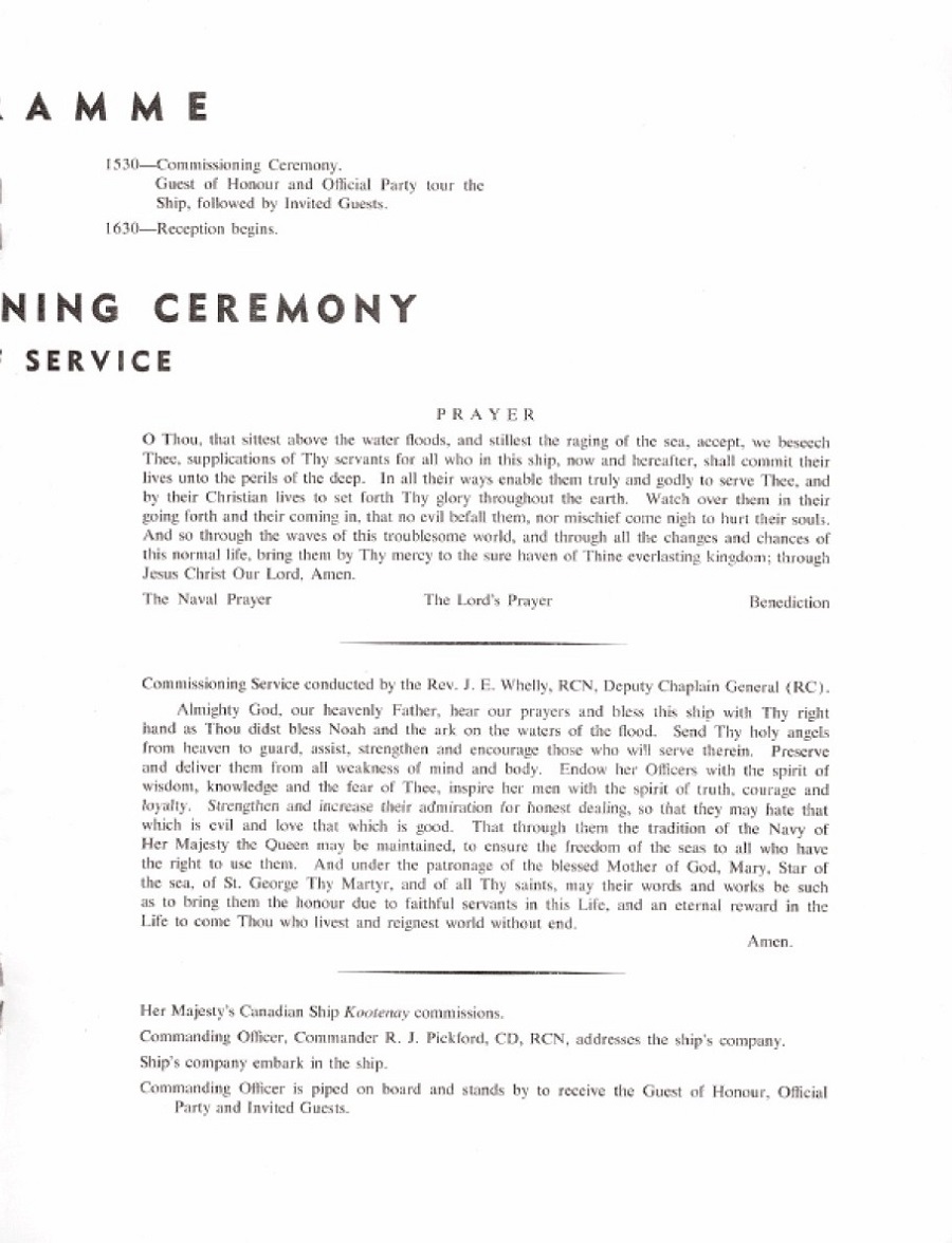 HMCS KOOTENAY 258 - Commissioning Booklet - page 10