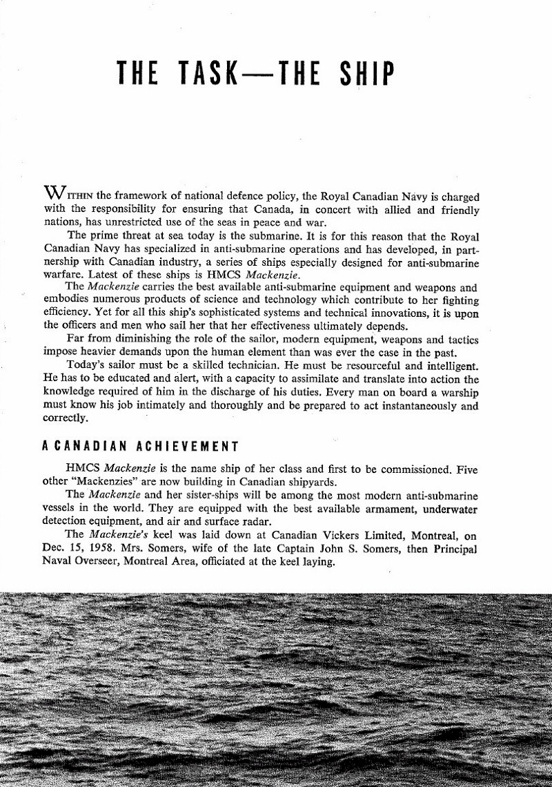 HMCS MACKENZIE 261 Commissioning Booklet - Page 3