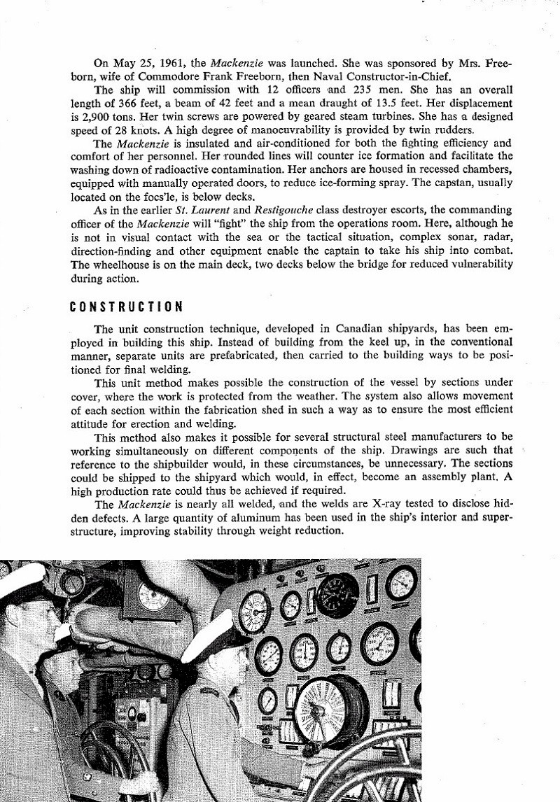 HMCS MACKENZIE 261 Commissioning Booklet - Page 4