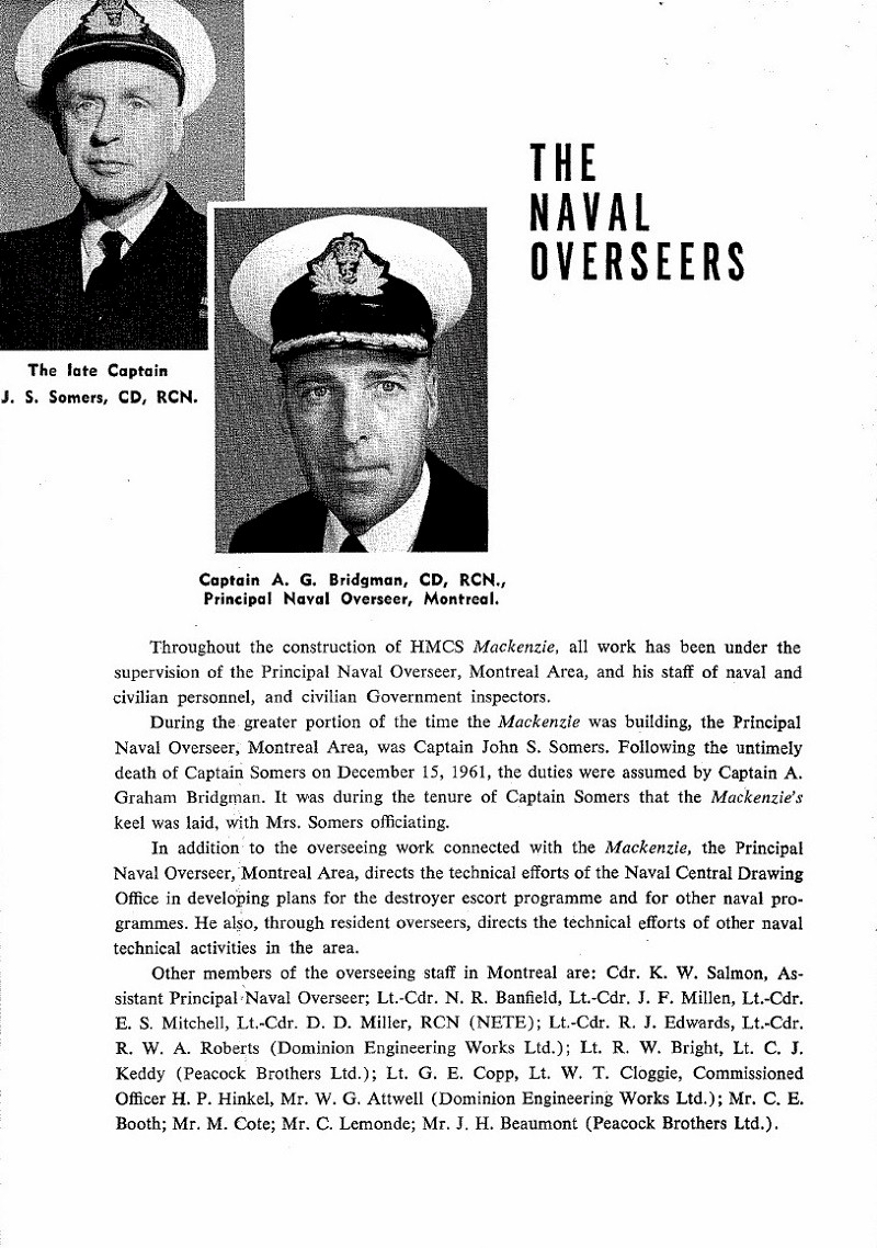 HMCS MACKENZIE 261 Commissioning Booklet - Page 8