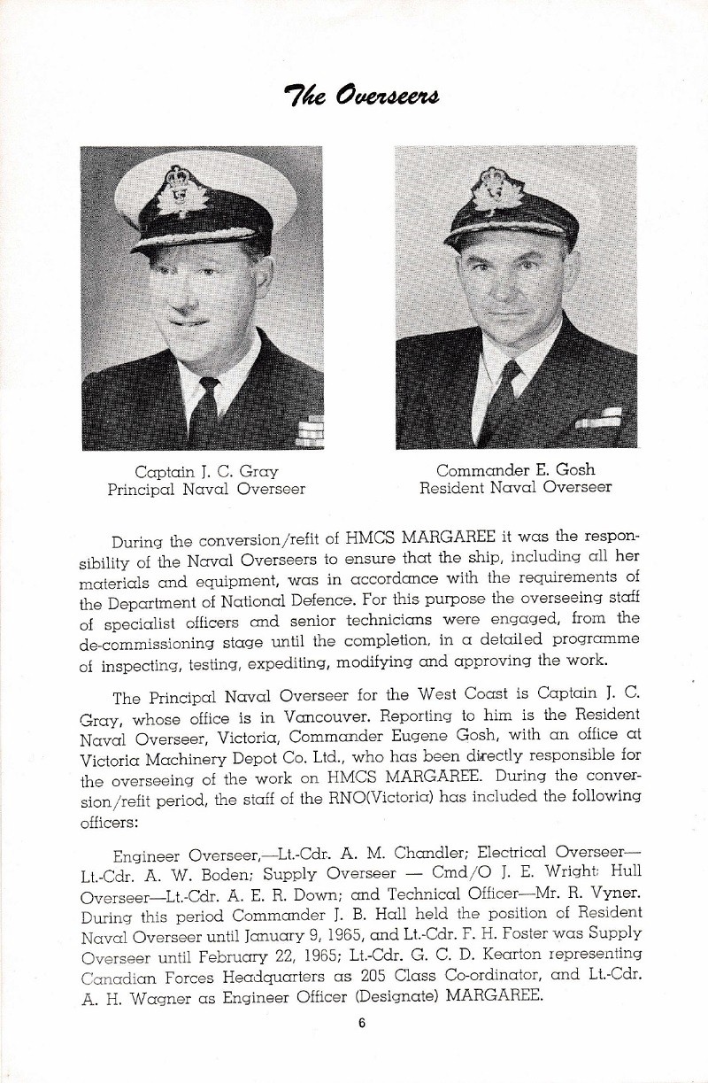 HMCS MARGAREE COMMISSIONING BOOKLET - PAGE 6