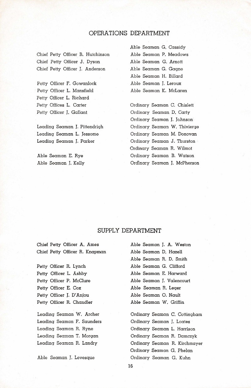 HMCS MARGAREE COMMISSIONING BOOKLET - PAGE 16