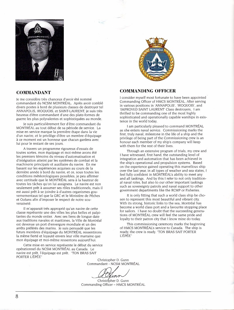 HMCS MONTREAL 336 - COMMISSIONING BOOK - Page 8
