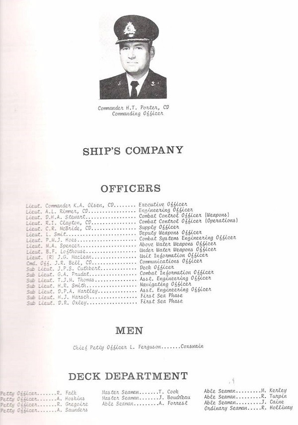 HMCS RESTIGOUCHE 20TH ANNIVERSARY BOOKLET - PAGE  2