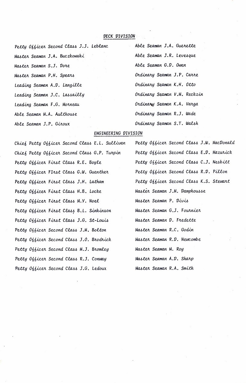 HMCS SASKATCHEWAN 262 REACTIVATION CEREMONY 25 fEB 1986 - PAGE 13