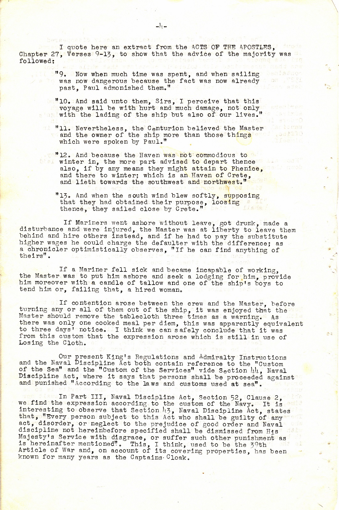 A Few Naval Customs, Expressions, Traditions and Superstitions by Commander W.N.T. Beckett. M.V.O., D.S.C., Royal Navy - Page 4