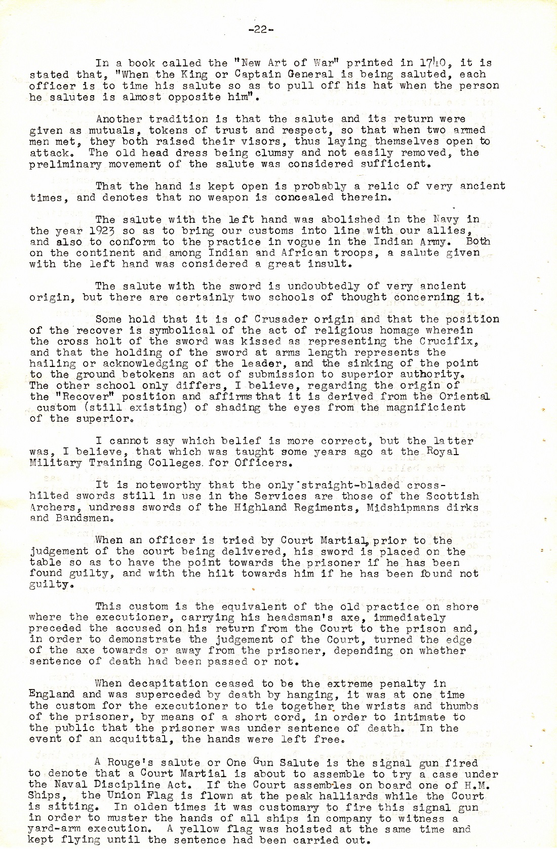 A Few Naval Customs, Expressions, Traditions and Superstitions by Commander W.N.T. Beckett. M.V.O., D.S.C., Royal Navy - Page 22