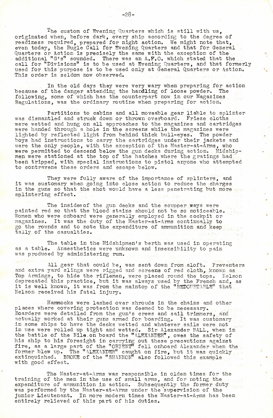 A Few Naval Customs, Expressions, Traditions and Superstitions by Commander W.N.T. Beckett. M.V.O., D.S.C., Royal Navy - Page 28