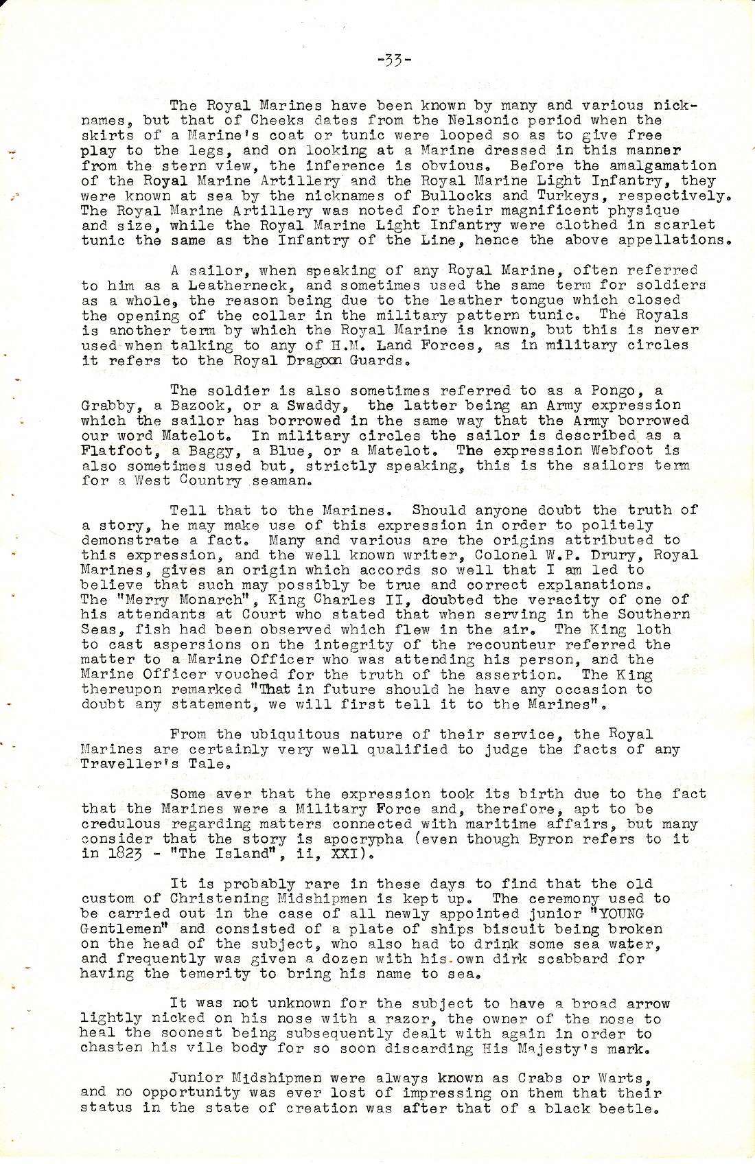 A Few Naval Customs, Expressions, Traditions and Superstitions by Commander W.N.T. Beckett. M.V.O., D.S.C., Royal Navy - Page 33