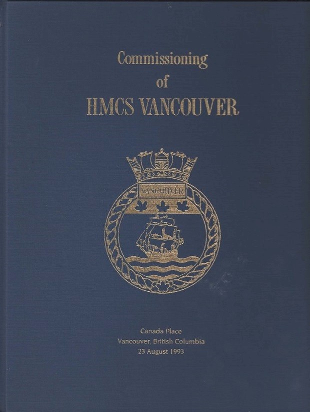 HMCS VANCOUVER COMMISSIONING BOOKLET - COVER