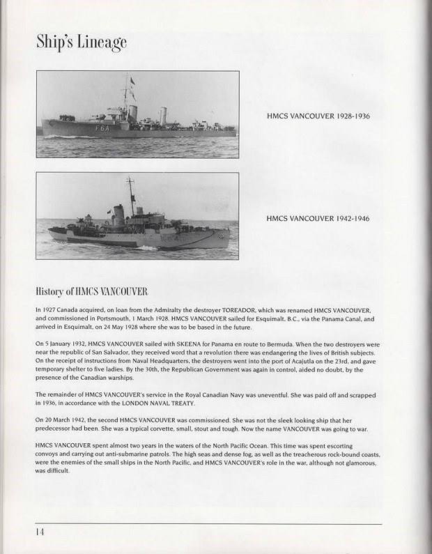 HMCS VANCOUVER COMMISSIONING BOOKLET - PAGE 14