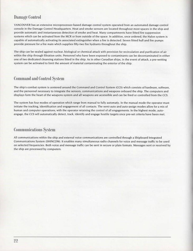 HMCS VANCOUVER COMMISSIONING BOOKLET - PAGE 22