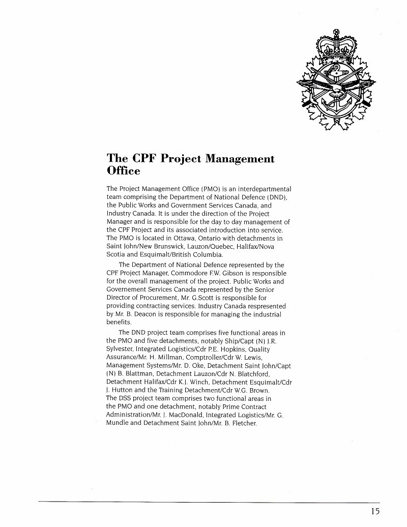 HMCS VILLE DE QUEBEC 332 - COMMISSIONING BOOKLET - Page 15