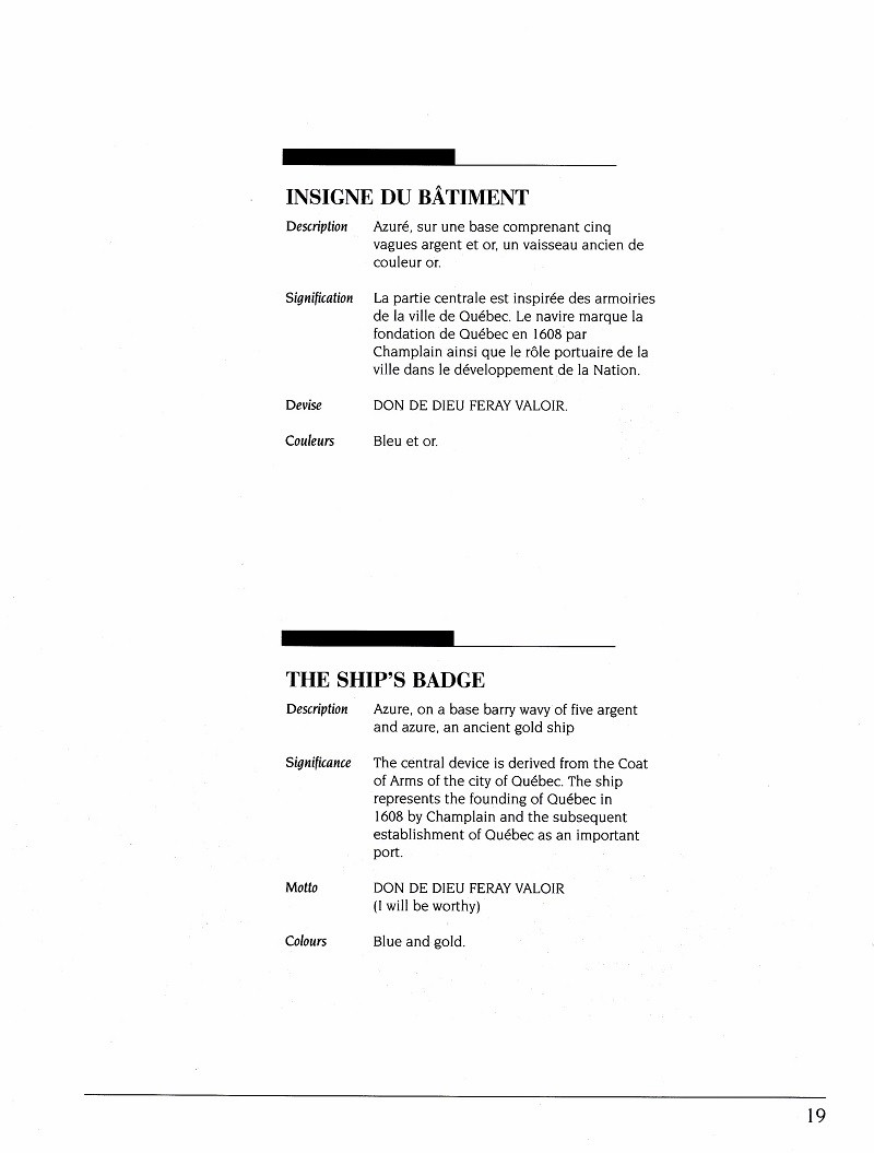 HMCS VILLE DE QUEBEC 332 - COMMISSIONING BOOKLET - Page 19