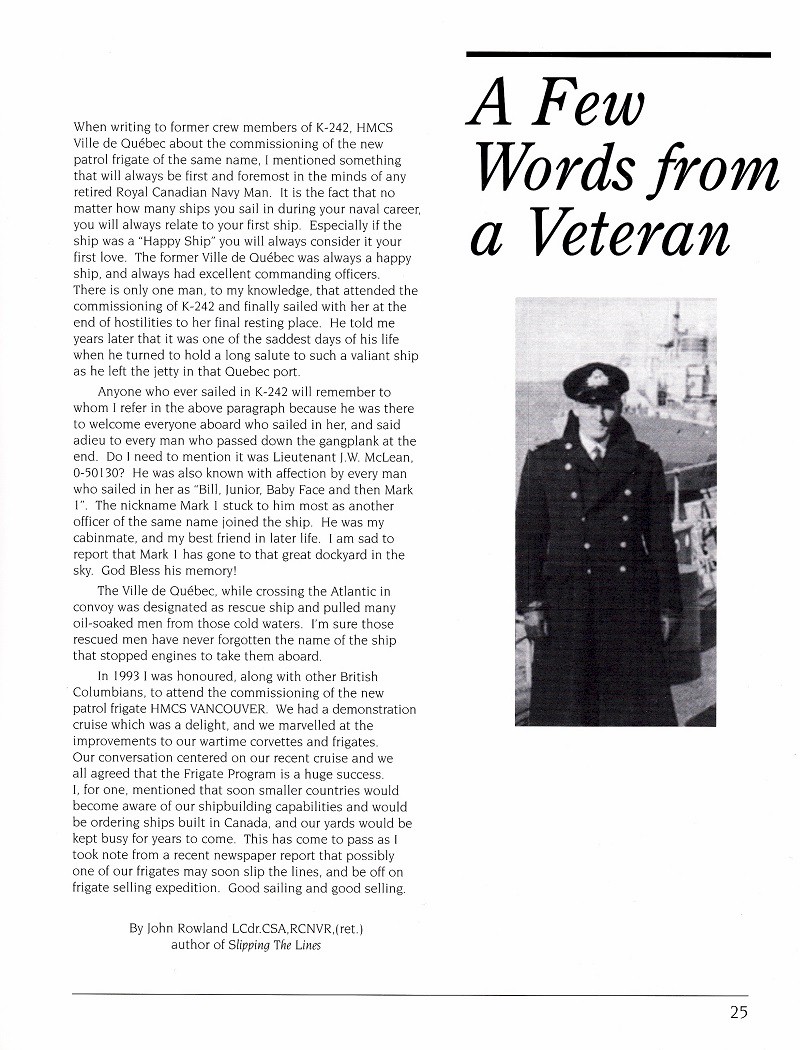 HMCS VILLE DE QUEBEC 332 - COMMISSIONING BOOKLET - Page 25